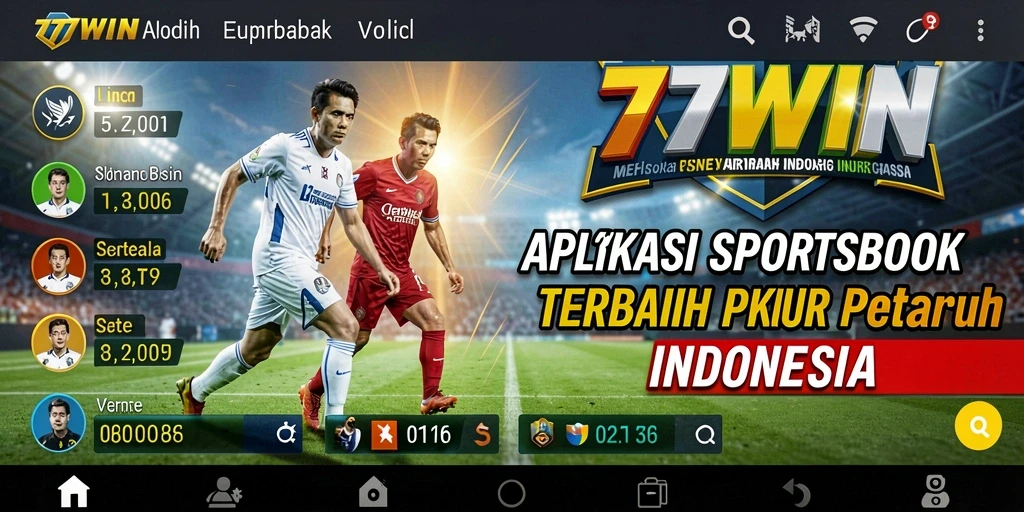 Tampilan antarmuka 77WIN yang modern dan informatif untuk taruhan olahraga.