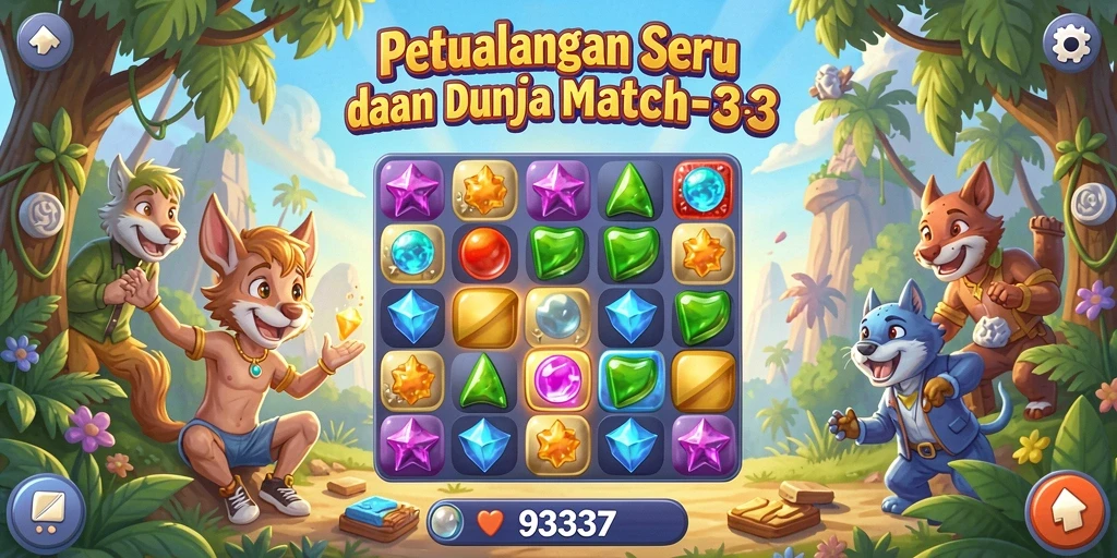Gameplay seru dengan mekanisme Match-3 yang mengasyikkan.