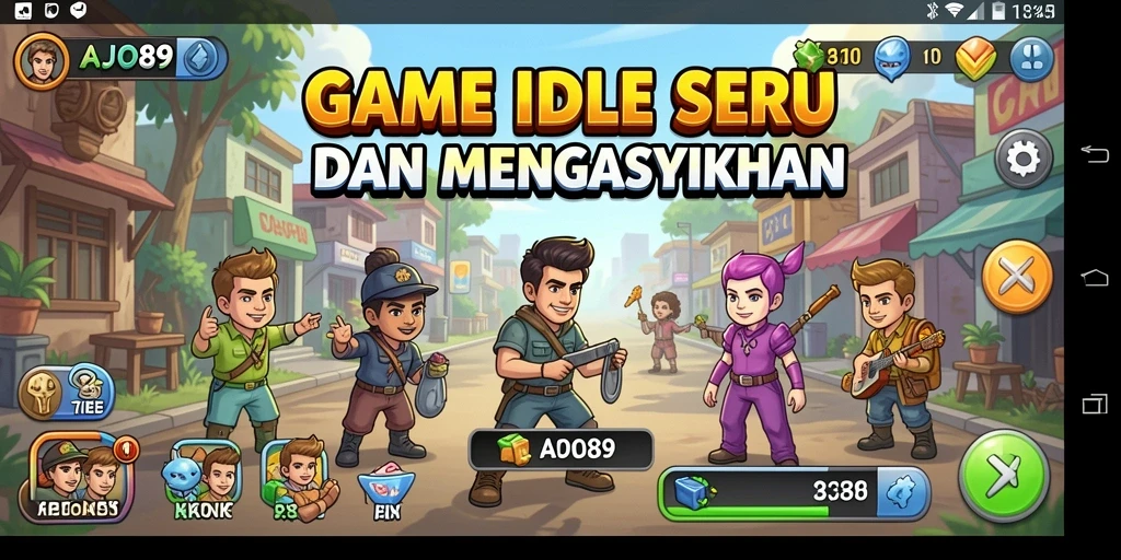 Screenshot AJO89 menampilkan gameplay Idle yang seru dan interaktif.
