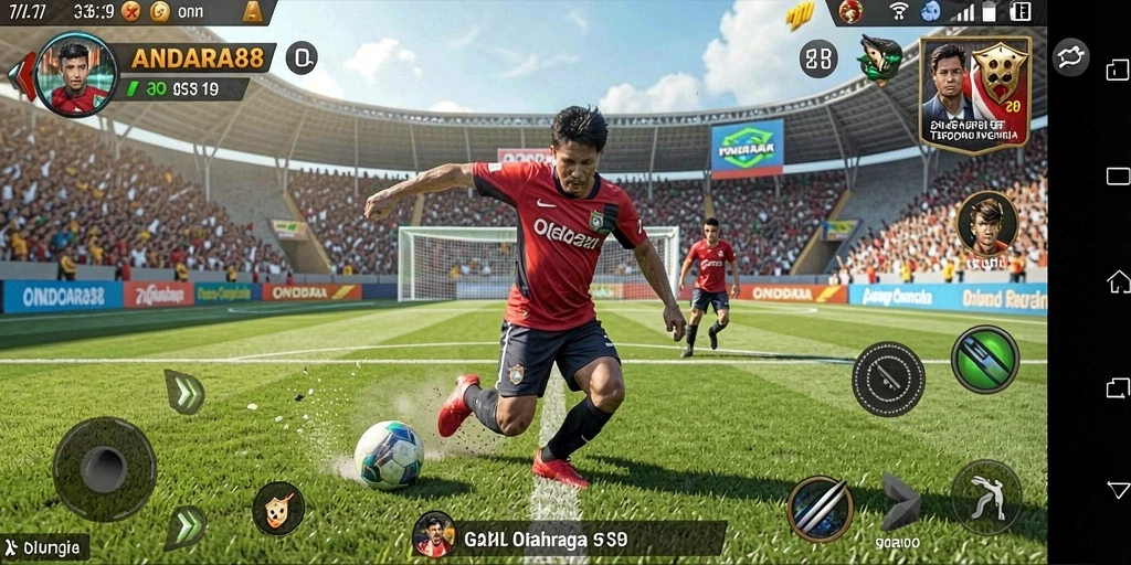 Screenshot utama ANDARA88 menunjukkan aksi seru dalam permainan olahraga.