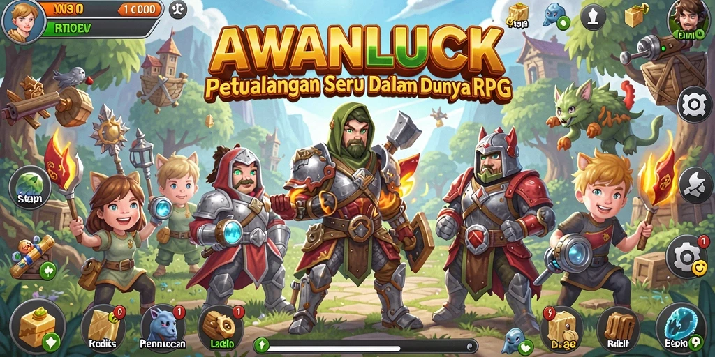 Tampilan gameplay <strong>AWANLUCK</strong> dengan aksi petualangan RPG yang seru.