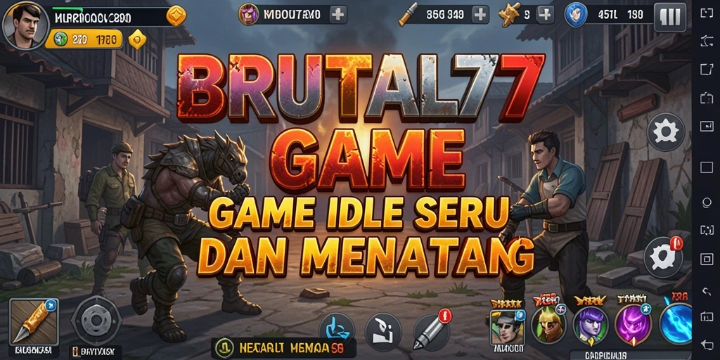 Screenshot gameplay <strong>BRUTAL77</strong> menampilkan suasana permainan Idle yang menegangkan.