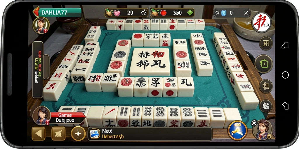 Tampilan gameplay seru di <strong>DAHLIA77</strong>, penuh tantangan Mahjong.