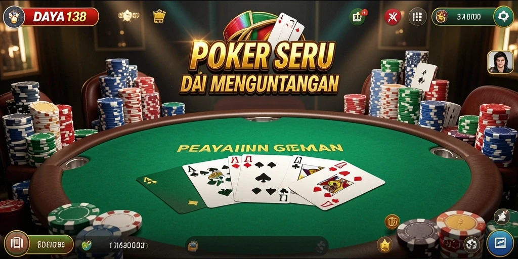 Tangkapan layar utama DAYA138 menampilkan gameplay Poker yang mendebarkan.