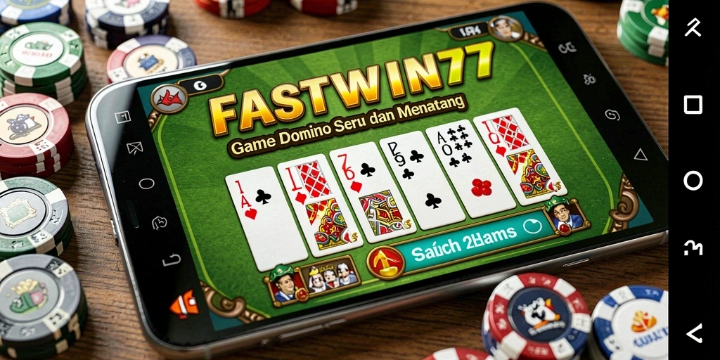 Tampilan gameplay seru dalam aplikasi Domino FASTWIN77.