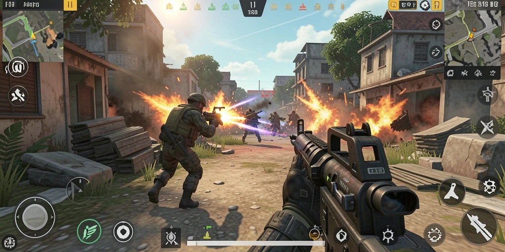 Tampilan gameplay yang mendebarkan di FO8 dengan aksi pertempuran intens.