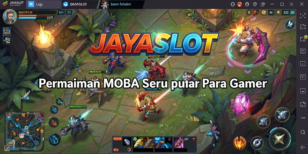 Tangkapan layar gameplay seru JAYASLOT dalam aksi MOBA.