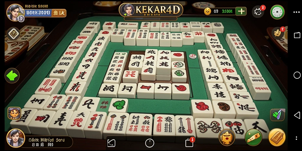Screenshot gameplay Mahjong KEKAR4D yang menarik dan seru.