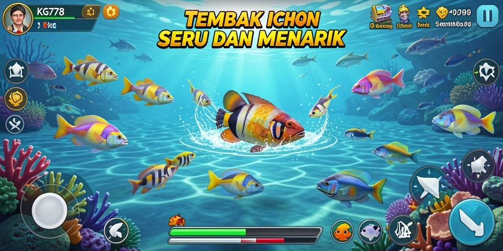 Tampilan gameplay seru Tembak Ikan di KG778.