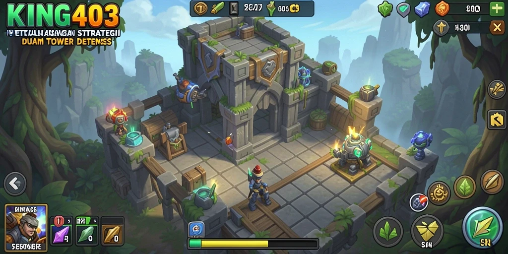 Tampilan gameplay KING403 yang menegangkan dalam Tower Defense.