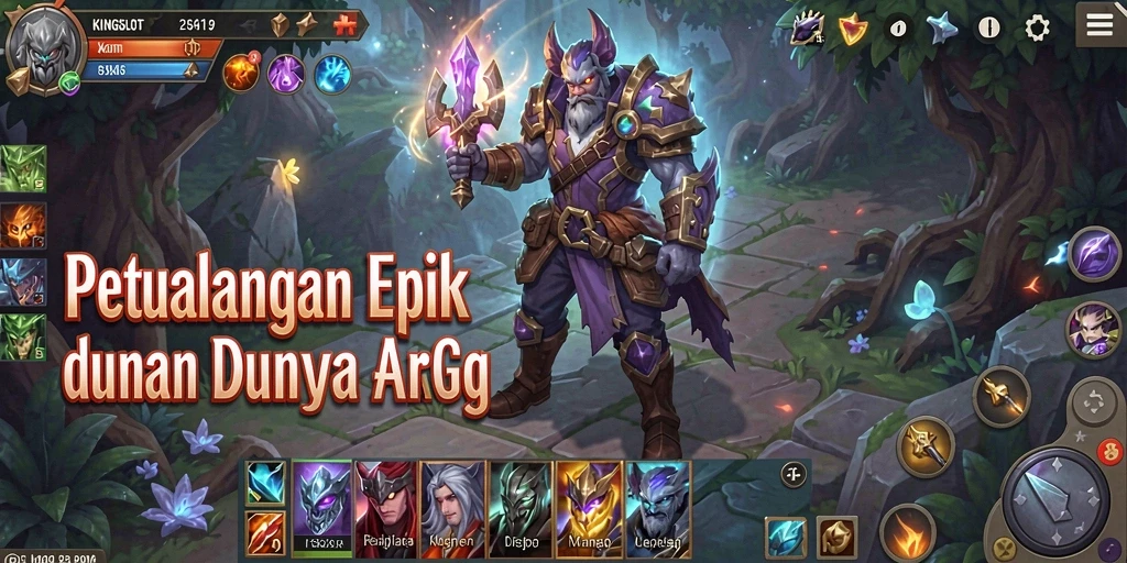 Tampilan gameplay menakjubkan dalam KINGSLOT, penuh aksi dan petualangan.