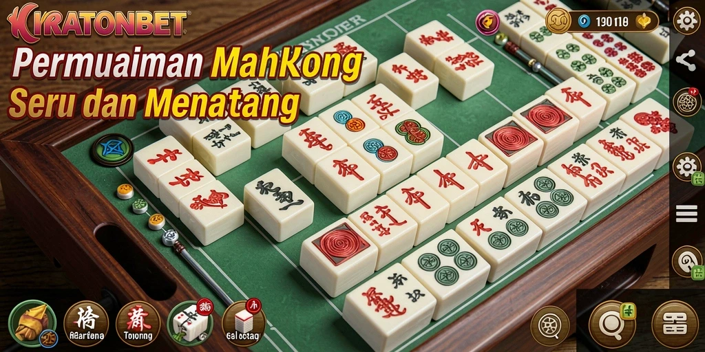 Tampilan permainan KRATONBET dengan grafis Mahjong yang menarik.