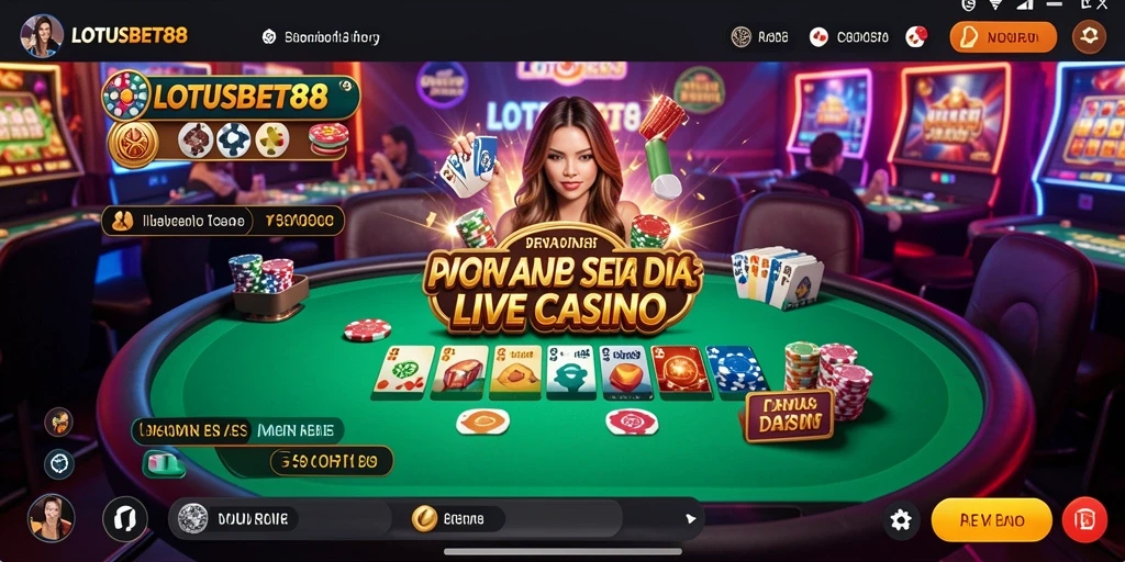 Tampilan gameplay Live Casino LOTUSBET88 yang menakjubkan dan interaktif.