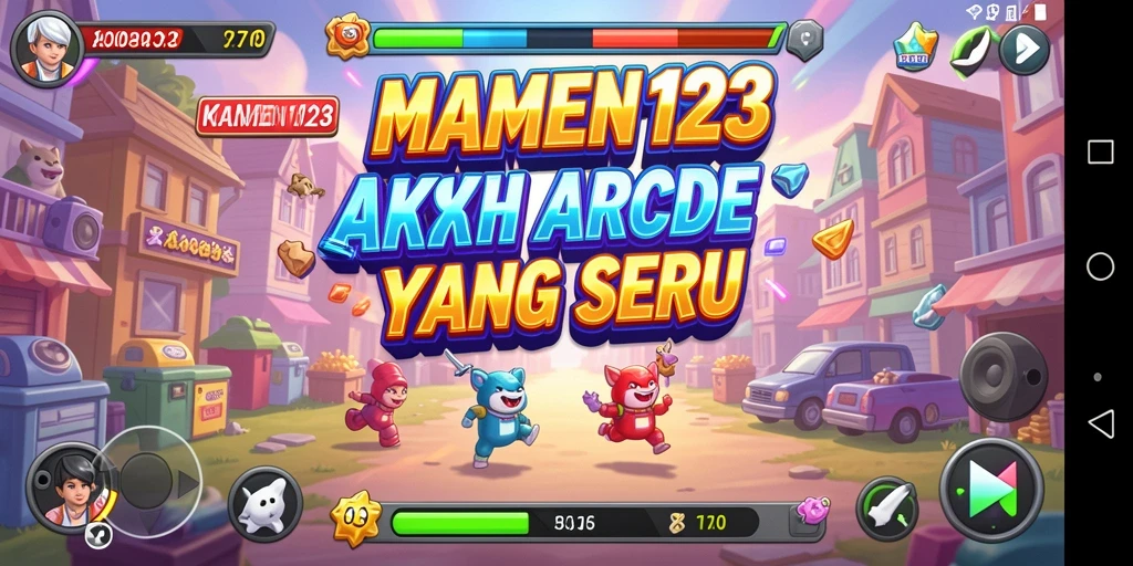 Screenshot MAMEN123 menampilkan aksi seru dalam gameplay arcade.
