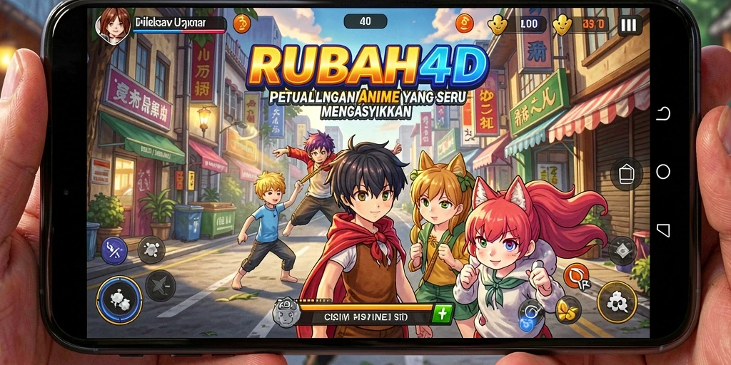 Tampilan gameplay menarik dari RUBAH4D dengan karakter anime.