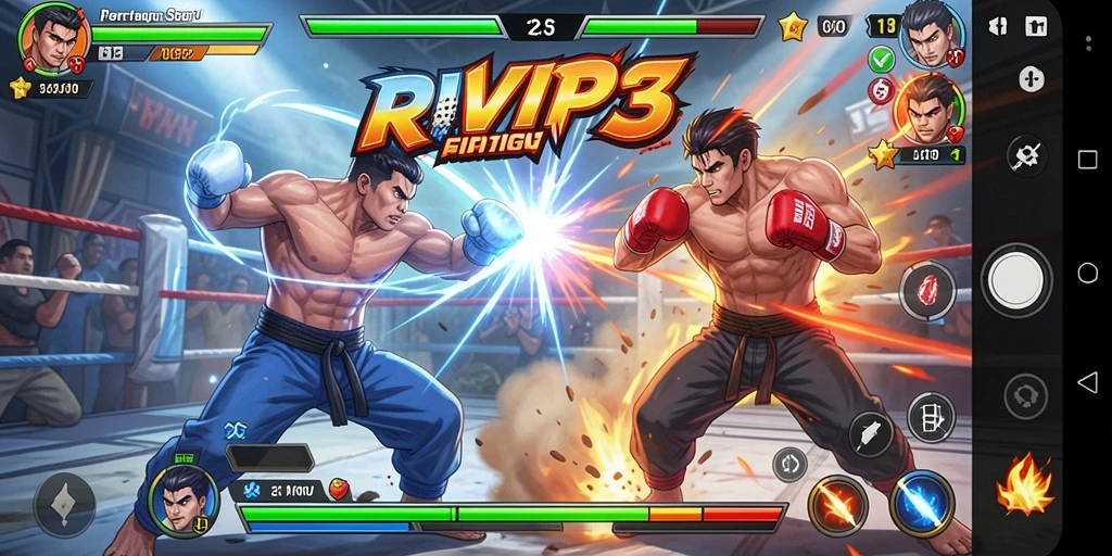 Gambaran gameplay seru dalam pertarungan di RVIP3.
