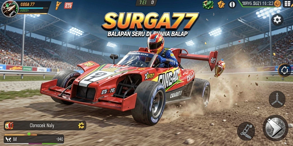 Tangkap momen mendebarkan gameplay balap SURGA77 dengan mobil balap terbaik.