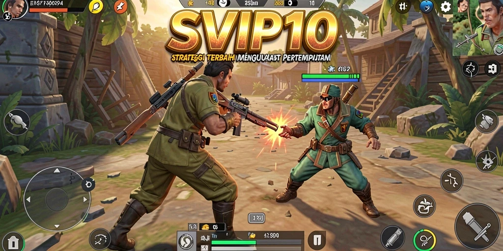 Screenshot gameplay <strong>SVIP10</strong> yang menunjukkan aksi pertempuran strategis yang intens.