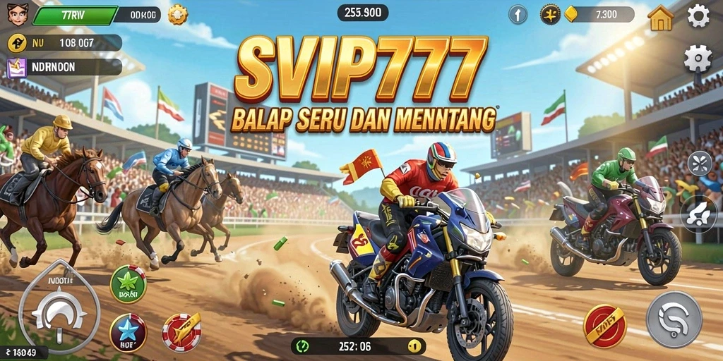 Tampilan gameplay <strong>SVIP777</strong> yang menegangkan saat balapan.