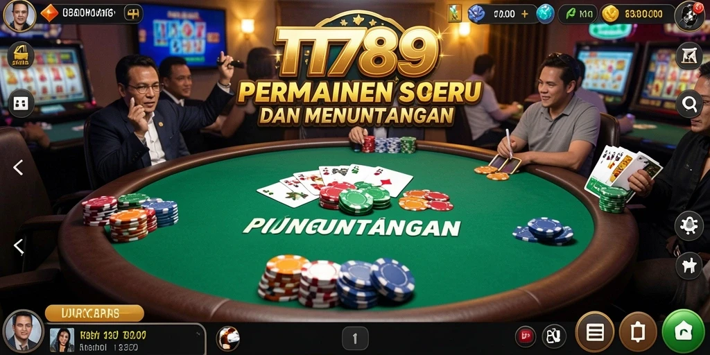 Screenshot gameplay TT789 menampilkan aksi Poker yang mendebarkan.