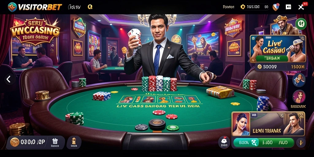 Tampilan gameplay seru di VISITORBET yang menghadirkan Live Casino.