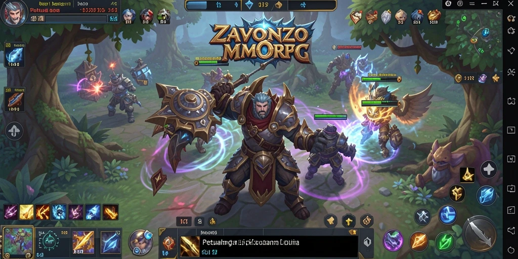 Screenshot ZAVONZO menunjukkan petualangan seru dalam dunia MMORPG.